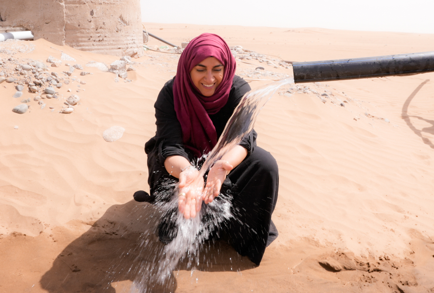 Dr Shameela, UK Deployment Lead assessing local water supply in rural Lahj district, Yemen